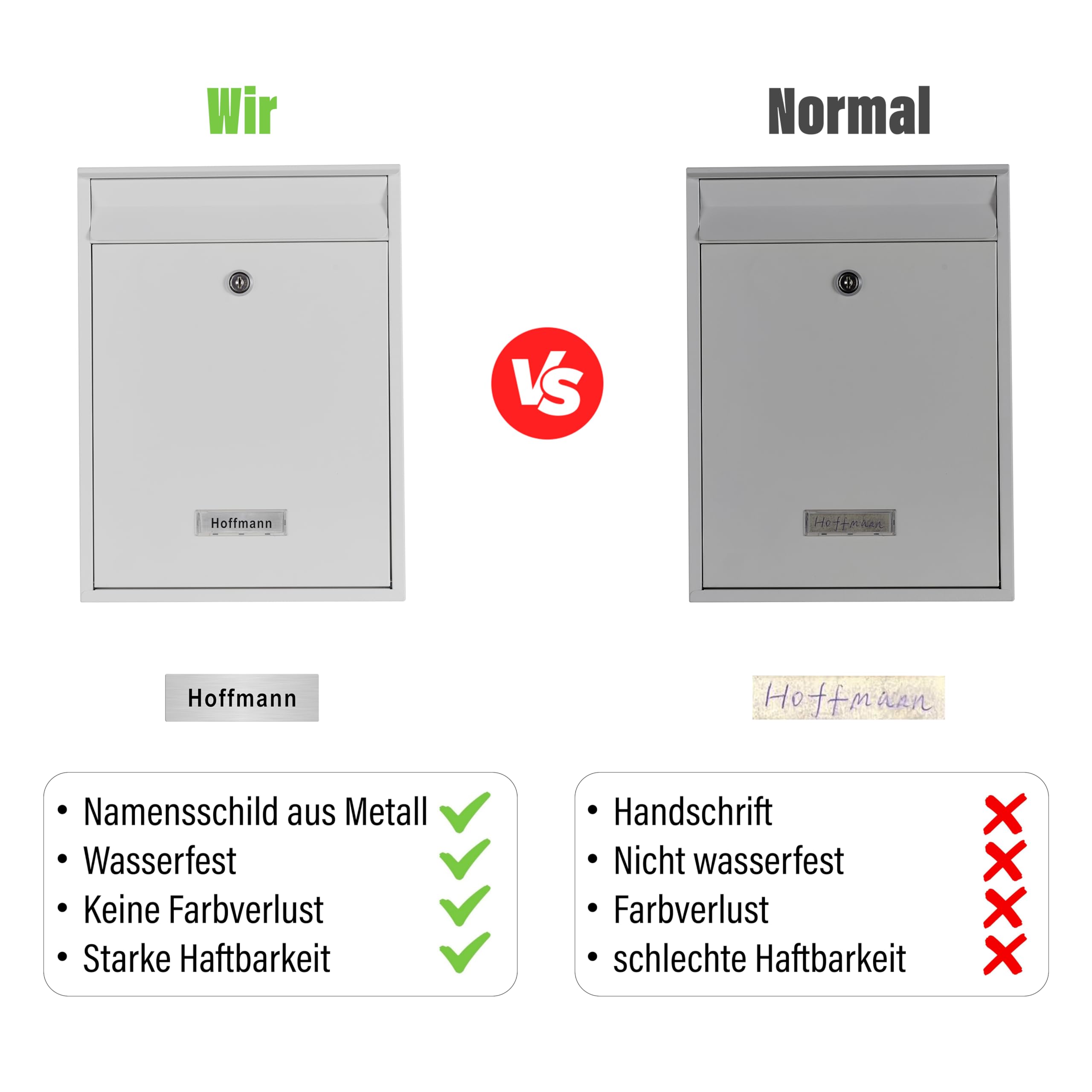 Zedelmaier Mehrfamilienhaus personalisiert 6er Briefkastensysteme DIN C4 Briefkastenanlage Briefkästen Wandbriefkasten Postkasten inkl. 4 Schlüsseln 26x35x8,5cm Weiß XL