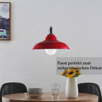 LEDSone Pendelleuchten-Set im Retro-Stil, Metall, E27, 32 cm [Energieklasse A] (rot)