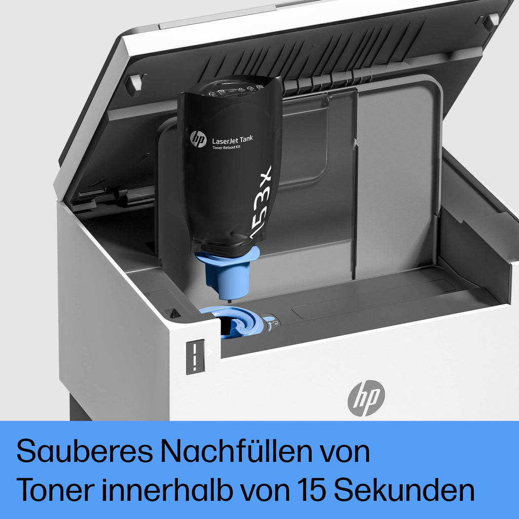 HP LaserJet Tank MFP 1604w Multifunktions-Laserdrucker (Drucker, Scanner, Kopierer) mit Dual-Band-Wi-Fi, BTLE, inklusive Original Toner für bis zu 5000 Seiten, 22 Seiten/Min, 600x600 DPI, weiß