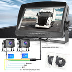 Hodozzy Dual Backup Kamera Rückfahrkamera System, Videoaufzeichnung 9 Zoll LCD Monitor DVR, IP69 Wasserdicht Vollfarb-Nachtsicht Auto Kamera mit 2*10m Kabel für LKW/Anhänger/Bus/Van/Wohnmobil 12V-35V