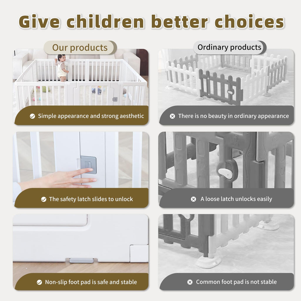 Gupamiga Laufstall Baby Laufgitter Baby Sicherheits-Aktivitätszentrum für drinnen oder draußen 150×180 cm PLP-WL071-12