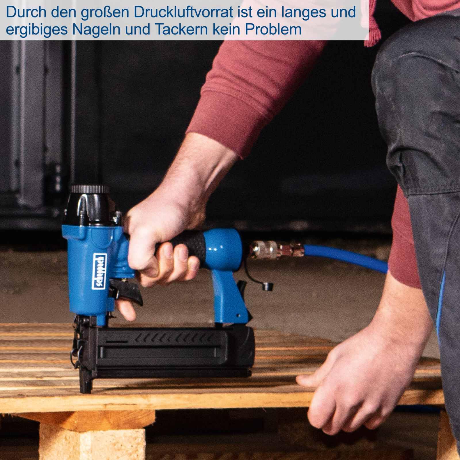 Scheppach Druckluft Kompressor HC53DC | 2200W Leistung | 50L Kessel | 10bar Druck | Ansaugleistung 412 L/min | Druckminderer, ölgeschmiert, Doppelzylinder