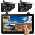 eRapta 2 Magnetische Solar Rückfahrkamera kabellos: 12000mAh Akku, 7'' 1080P Touchscreen IPS-Monitor, 1 Min DIY Installation, IP69K wasserdichte Rückfahrkamera für Wohnmobil Wohnwagen Anhänger LKW