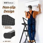 HBTower Trittleiter 5 Stufen Klappbar, Leiter 5 Stufen,stufenleiter,Leiter mit breitem Anti-Rutsch-Pedal, Tritthocker, Tritthocker mit 150kg Kapazität,Schwarz