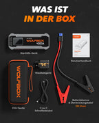 WOLFBOX Starthilfe Powerbank 4000A, 12V Auto Starthilfe (Bis zu 10L Benzin oder 10L Diesel) mit LED-Taschenlampe, großen Bildschirm,Starthilfekabel, Autobatterie Booster für SUV, LKW, Motorräder