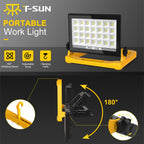 LED Baustrahler, T-SUN 60W 6000K Arbeitsleuchte mit 3 Modi, LED Arbeitsleuchte mit Stecker, IP66 Wasserdicht Baustrahler LED mit 4M Kabel, Tragbar Baustellenlampe für Werkstatt oder Baustelle,Garage