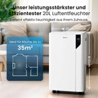Pro Breeze Luftentfeuchter 20L in 24h Entfeuchtungsleistung - Luftentfeuchter elektrisch mit Wäschemodus, Feuchtigkeitssensor, Luftfilter, Timer - Gegen Schimmel - Entfeuchter elektrisch für bis 35m²