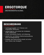 KS Tools Ratschen Drehmomentschlüssel 1/2 Zoll Drehknopf ERGOTORQUEprecision 516.1432 I 20-100 Nm I Mit Doppelskala in Nm und lbf•ft I Präzisions Schraubenschlüssel