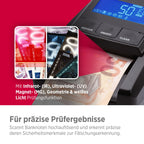 Olympia NC 375 Geldprüfgerät | Geldscheinprüfer mit IR, MG, UV Sensoren | Geldzähler für Euro, Dollar, Pfund | Falschgeld Prüfer | Hohe Prüfgeschwindigkeit | Geldprüfgerät für Scheine | LCD Display