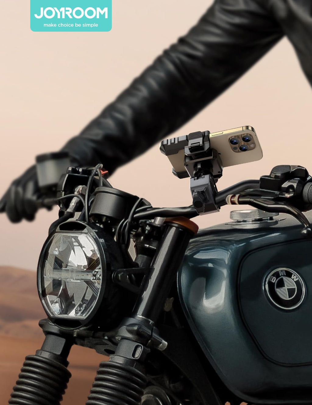 JOYROOM 2026 Upgrade Handyhalterung Fahrrad, Handyhalterung Motorrad Vibrationsgedämpft【Hält Bombenfest】 1S Schnelle Montage und Demontiert am Lenker, Handyhalter Fahrrad für 4.7"-7" Smartphone