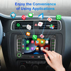 Autoradio mit Navi Bildschirm für VW Golf 5/6 Seat Passat Sharan Tiguan,7 Zoll Golf Radio mit Apple CarPlay & Android Auto Mirrorlink, VW Polo T5 Caddy Radio Bluetooth GPS SWC EQ USB FM, Linux