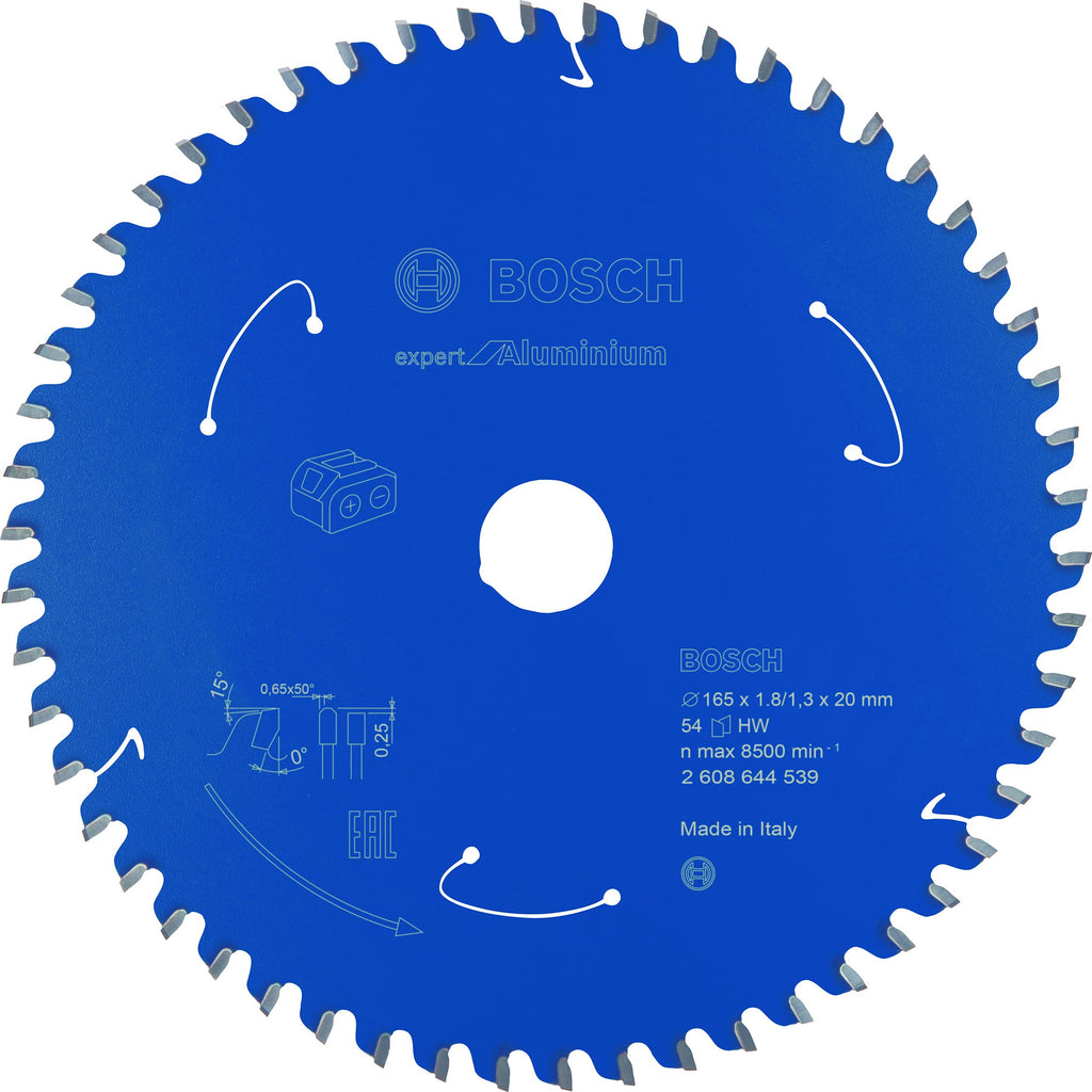 Bosch Professional 1x Kreissägeblatt Expert Aluminium (Aluminium, Sägeblatt Ã˜ 165 X 20 X 1,8 Mm, 54 Zähne, Zubehör Akku Kreissäge)