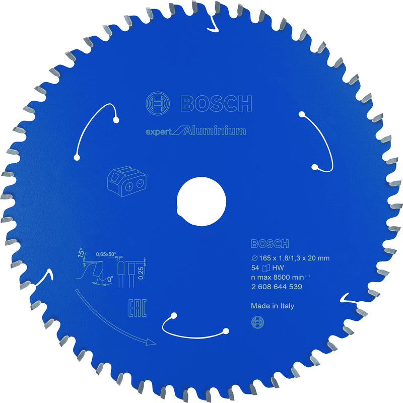 Bosch Professional 1x Kreissägeblatt Expert Aluminium (Aluminium, Sägeblatt Ã˜ 165 X 20 X 1,8 Mm, 54 Zähne, Zubehör Akku Kreissäge)