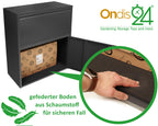 Ondis24 Korona Paketbox Postbox für Pakete, Päckchen, Warensendungen und Briefe mit Paketsafe (Schwarz, XXL 103 cm x 73 cm)