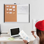 Amazon Basics Rechteckig Magnetisches Whiteboard, Doppel-Pinnwand, Kunststoff / Aluminiumrahmen, trocken abwischbar, 58 x 43 cm, Weiß, Gelb