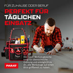 PARAT BASIC Tool Softbag S | Robuste Werkzeugtasche für Elektriker & Handwerker | Kompakte Tool Bag mit Schultergurt & Tragegriff | Kompakte Werkzeugtasche mit 21 Fächern & Reißverschlusstasche