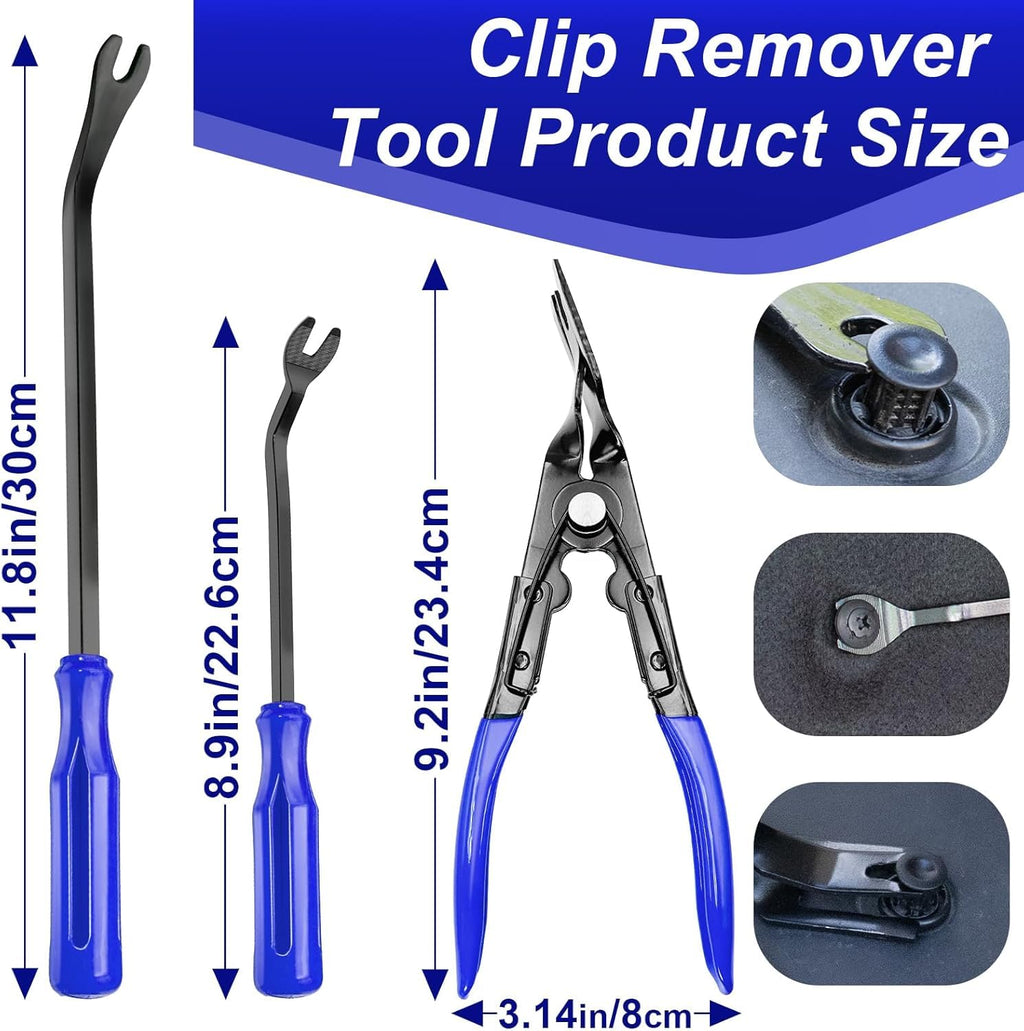 XQX 238 Stück Trim Removal Tool, Fastener Remover Plastic Pry Tool Kit, Adhesive Cable Clips Auto Push Pin Bumper Retainer Clip Set