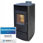 NEMAXX® P9 Pelletofen 11 kW bis 220m³ – Elektrokamin mit ECO-Modus,Wi-Fi Ready,Wochen-Timer & Überhitzungsthermostat für effizientes Heizen – Schwarz