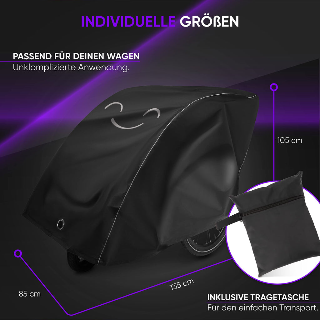 Isibell Abdeckung für Fahrradanhänger - Abschließbar - Universell - Reflektierend - 2 Sitzer - fahrradanhänger abdeckung zubehör