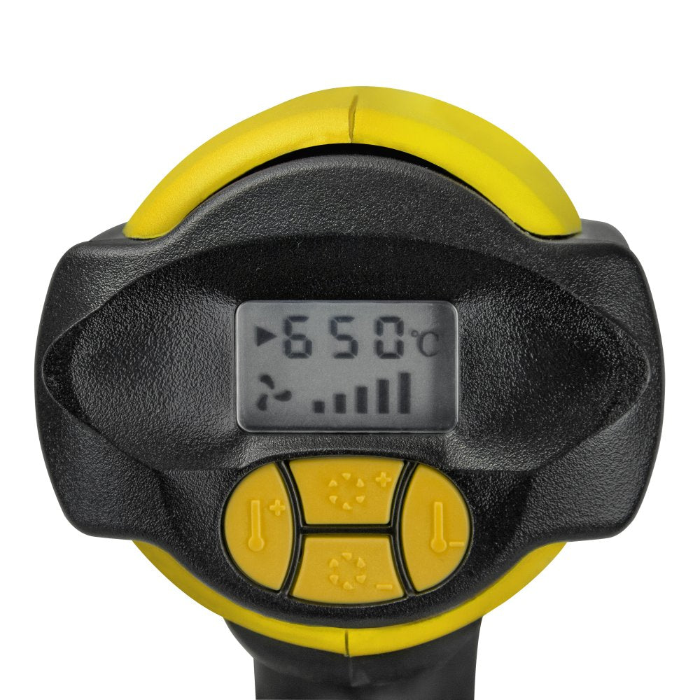 TROTEC Heißluftpistole HyStream 2000 – Heißluftfön Temperaturstufen 50 °/ 650 °, 2000 W – Überhitzungsschutz, LCD Display, zum Entlacken, Löten, Schrumpfen
