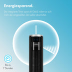 VonHaus 87 cm Turmventilator, Elektroventilator, Schwenkender Ventilator Leise für Jeden Raum, Ventilator mit Fernbedienung, Bodenventilator mit 2 Geschwindigkeiten, 2-Jahres-Versprechen