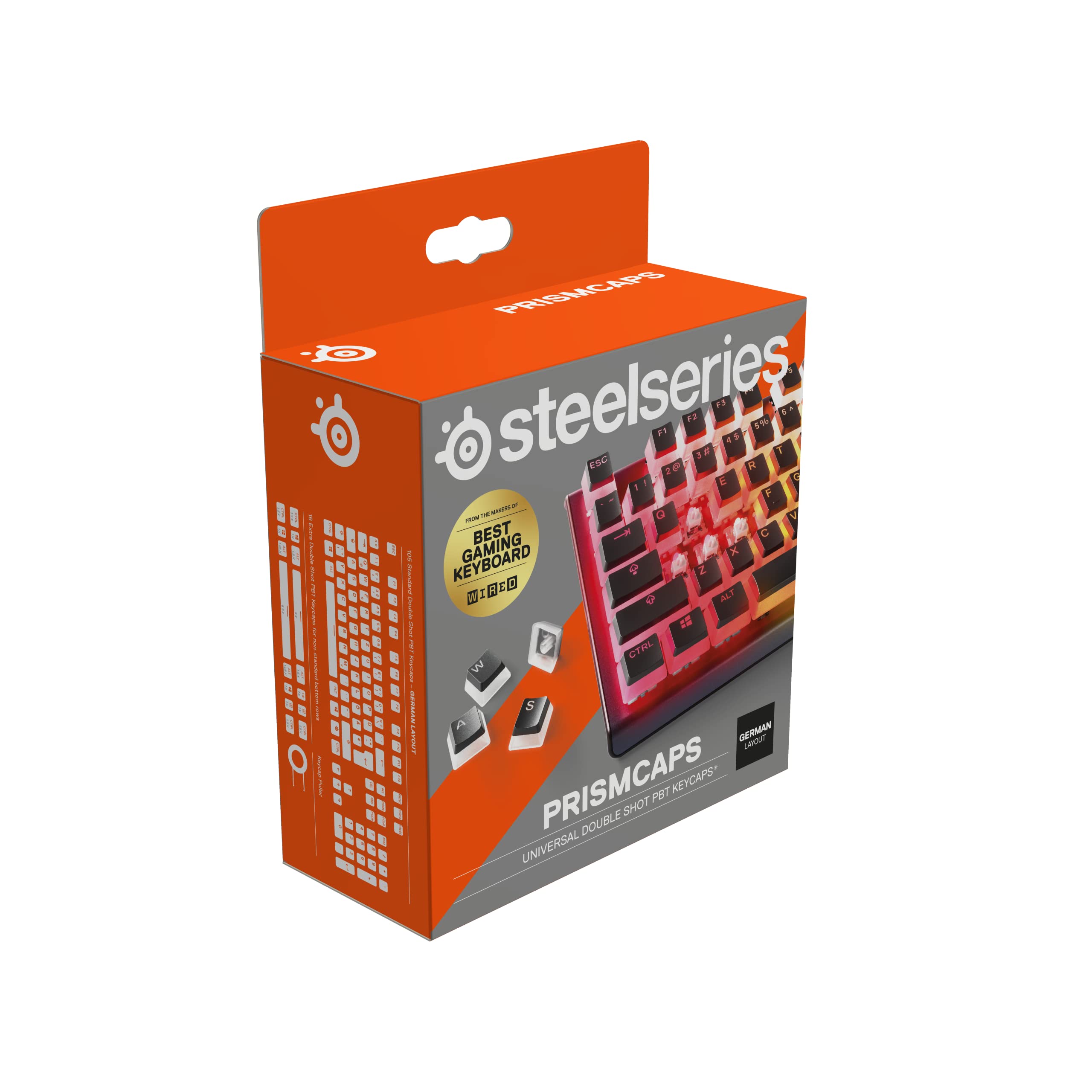 SteelSeries PrismCaps – Double-Shot-Tastenset mit „Pudding“-Optik – Kompatibilität mit allen gängigen mechanischen Tastaturen – MX-Stößel – Schwarz (Deutsches Tastaturlayout)
