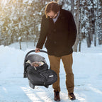 Orzbow Fußsack Babyschale Winter, Universell Einschlagdecke Babyschale Winter mit Verstellbarem Kragen, Warmes Berbervlies Futter, Reißverschluss, passend für Maxi-Cosi, Cybex, Römer usm. (Schwarz)