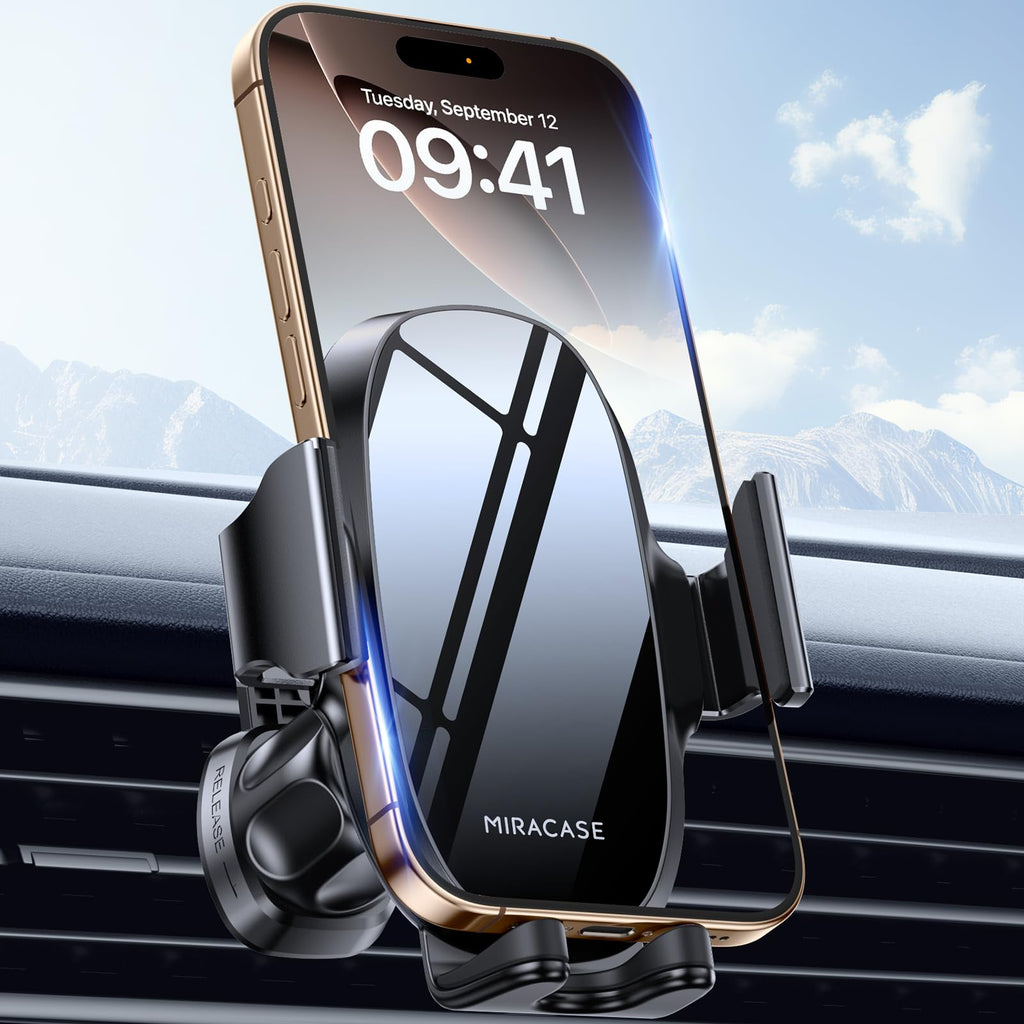 Miracase Handyhalterung Auto Handyhalter fürs Auto Lüftung Universale KFZ Smartphone Halter für iPhone 15 Pro Max/ 14/13/ 12/11/ SE/XS/XR/X/ 8/7/ Samsung/Huawei/Xiaomi usw