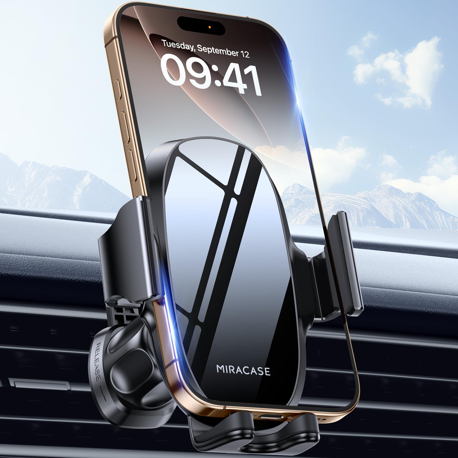 Miracase Handyhalterung Auto Handyhalter fürs Auto Lüftung Universale KFZ Smartphone Halter für iPhone 15 Pro Max/ 14/13/ 12/11/ SE/XS/XR/X/ 8/7/ Samsung/Huawei/Xiaomi usw