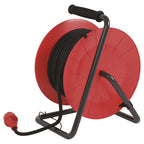 EMOS - Kabeltrommel 25m - 4 Schuko-Steckdosen - wasserdicht, schlagfest, hitze- & kältebeständig - 230V, 16A, 3680W - Gummi-Isolierung - H05RR-F3G 1,5 mm2 - IP44 für Außenbereich