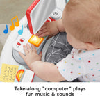 Fisher-Price HBM26-2-in-1 Homeoffice Activity Center, Unterhaltung für Babys und Spieltisch mit Musik, Lichtern und Geräuschen, Spielzeug für Kleinkinder