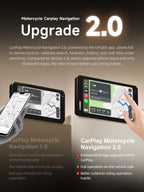 CHIGEE AIO-6 MAX Motorcycle Carplay Android Auto GPS Navigation System, BSD, STARVIS HDR 5" LCD, 60FPS,5G Wi-Fi BT, IPX9 Waterproof, Support Siri Google Assistant, 24H Parking Mode, Dedicated App