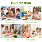 Kindertisch mit 2 Stühlen, Kindersitzgruppe Höhenverstellbar Packung, Tisch Stuhl Set für Kinderzimmer, Plastik Kindermöbel, Sitzgruppe für Jungen Mädchen ab 3 Jahre (Grau, Quadratischen Tisch)