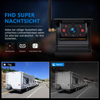 eRapta 2 Magnetische Solar Rückfahrkamera kabellos: 12000mAh Akku, 7'' 1080P Touchscreen IPS-Monitor, 1 Min DIY Installation, IP69K wasserdichte Rückfahrkamera für Wohnmobil Wohnwagen Anhänger LKW