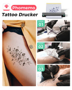 Phomemo M08F Tattoo Drucker Tattoo Stencil Drucker Transfer Maschine Professionelle Thermodrucker Kopierer Kompatibel mit Smartphone und PC mit 10pcs Transferpapier