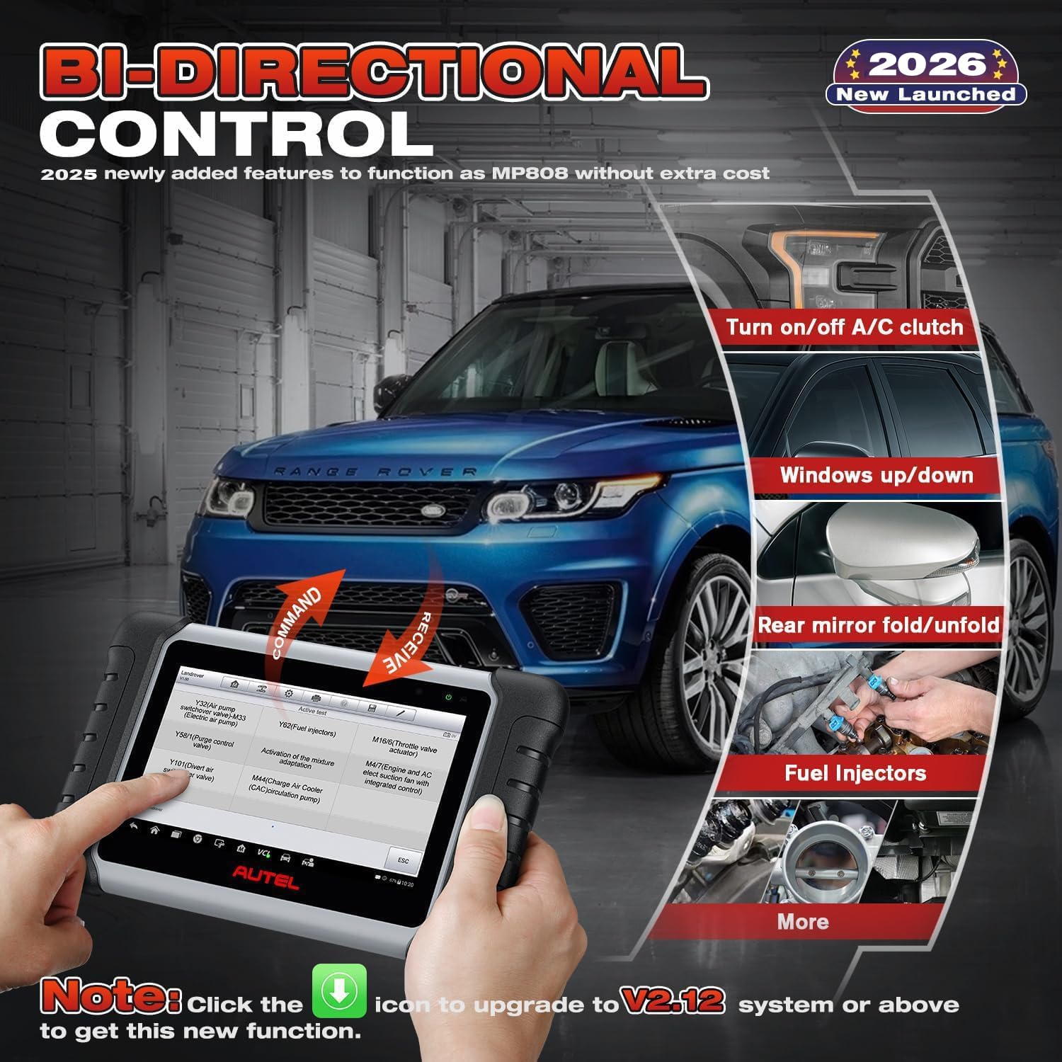 Autel MaxiCOM MK808BT PRO OBD2 Diagnosegerät Auto, 2026 Wireless Ver. von MK808S/ MK808/ MX808S, Bidirektional wie MK900/ MK900BT/ MK808BT Diagnosegerät, Aller Systeme, 28+ Service, Funktion mit BT506