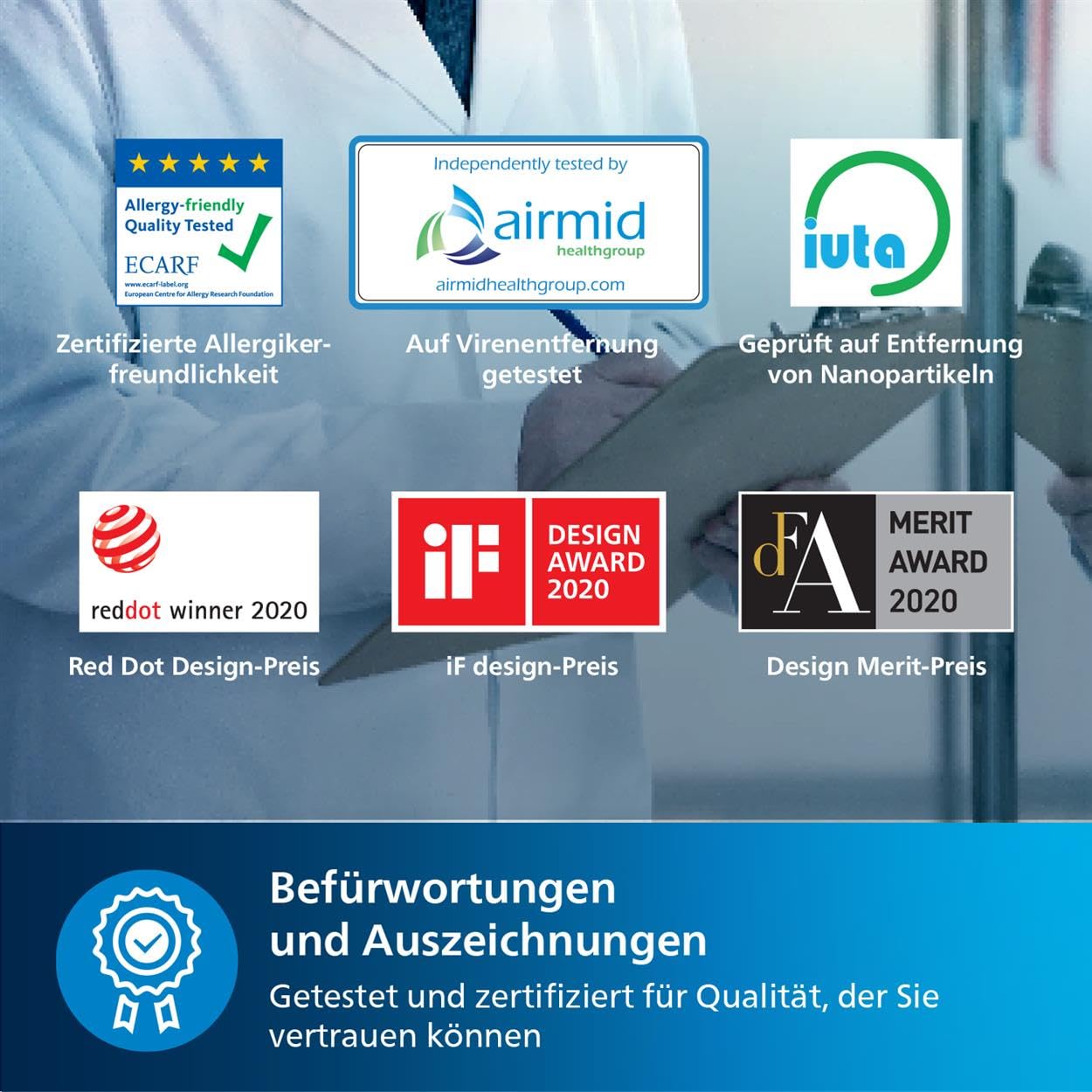 Philips Haushaltsgeräte 800i-Serie Kompakt-Luftreiniger, 49m2, HEPA- & Aktivkohlefilter, Entfernt Bis Zu 99,5% Der Viren & Aerosole Aus Der Luft (1), Schwarz (AC0850/11)