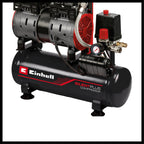 Einhell Kompressor TE-AC 110/6 Silent Plus (550 W., max. 8 bar, 6 l-Tank, 110 l/min Ansaugleistung, Motordrehzahl 1450 min^-1, Manometer, Schnellkupplung, ölfrei)