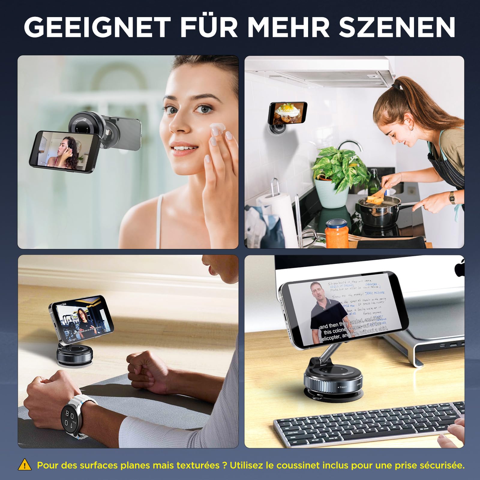 MSXTTLY Vakuum Magnetischer Handyhalterung Auto für Magsafe Autohalterung, 2026 Upgraded Vmag-S1 Handyhalterung Auto Magnet für Alle Handys, 360° Drehbar, Schwarz