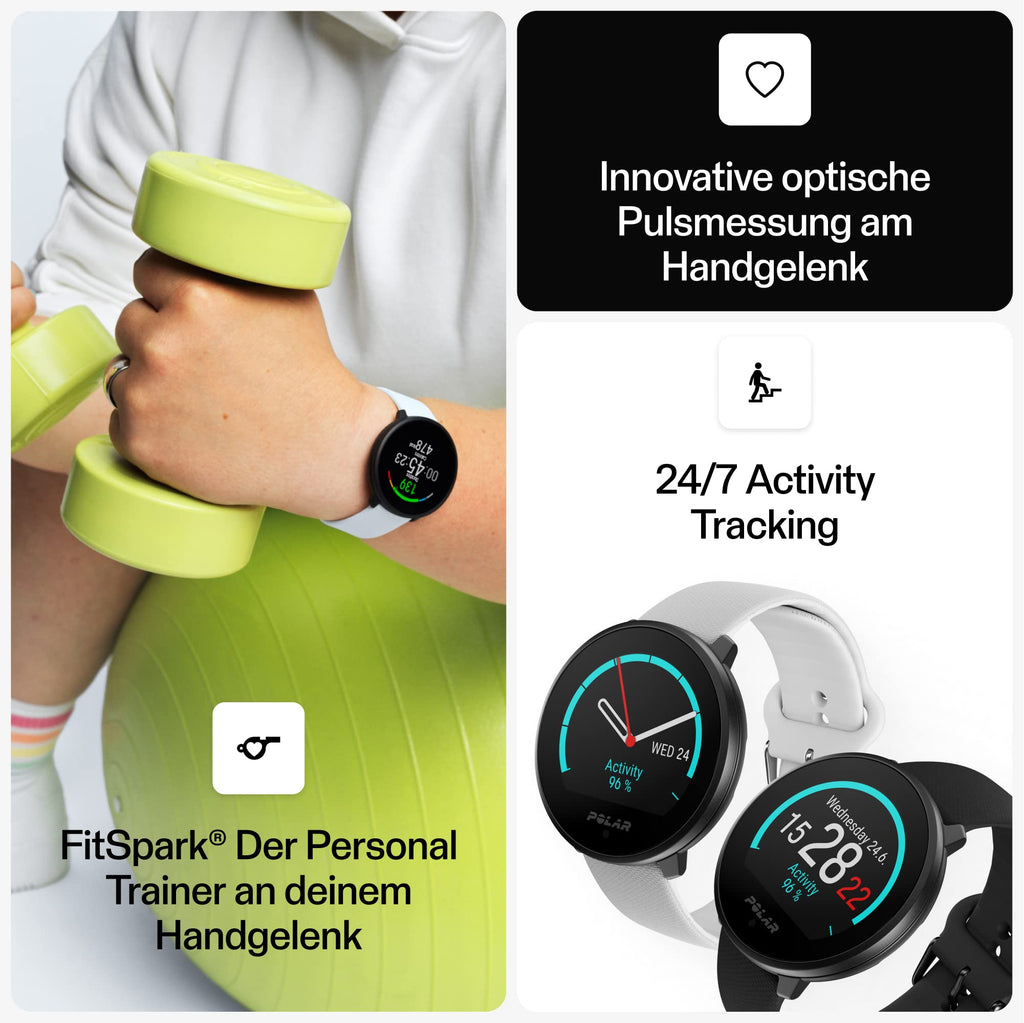 Polar Unite – Smartwatch - wasserdichte Fitnessuhr mit Connected GPS, Schlaftracking, täglichen Trainingsanleitungen, Erholungsanalyse – optische Pulsmessung am Handgelenk