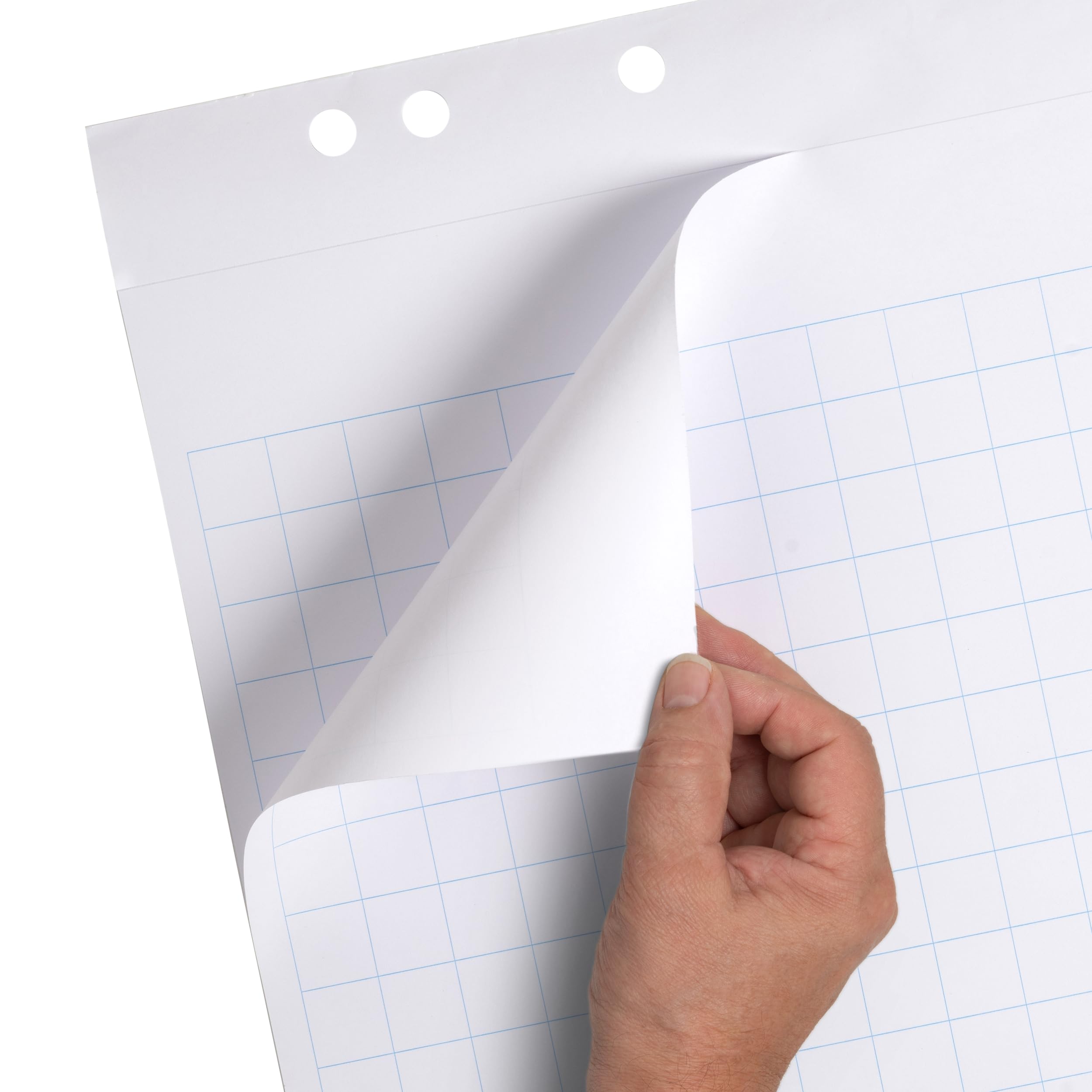 Landré Flipchart Papier, kariert, mit 20 Blatt je Block, 6 fach Lochung, 5 Stück