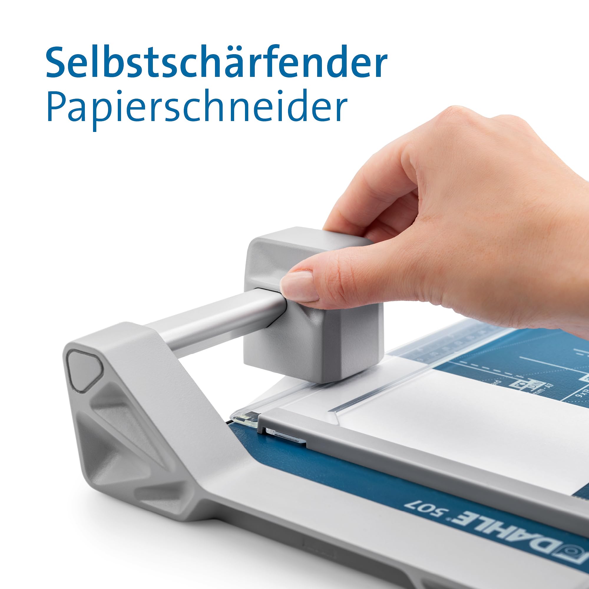Dahle 507 Papierschneider (8 Blatt Schneidleistung, bis DIN A4) blau