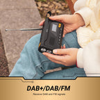 August MB290B Kurbelradio DAB/FM/Bluetooth - Solar Radio 4500mAh wiederaufladbare Powerbank, 3 Modi LED Taschenlampe Sleeptimer SOS-Alarm 3.5mm Notfallradio mit Handkurbel für Camping Wandern Zelten