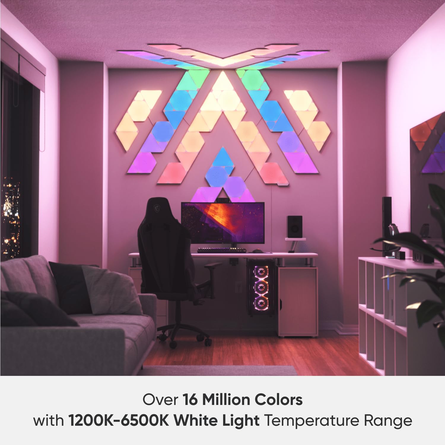 Nanoleaf Shapes Triangle Erweiterungspack, 3 zusätzliche Dreieckigen LED Panels - Smarte Modulare RGBW WLAN 16 Mio. Farben Wandleuchte Innen, Musik & Bildschirm Sync, Funktioniert mit Alexa