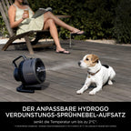 Shark FlexBreeze HydroGo – Leistungsstarker Nebelventilator, Kühlung im Innen- und Außenbereich, Leise und langlebig, Mit und ohne Kabel, Kompakt und Leicht, 5 Geschwindigkeiten, Anthrazit FA050EU