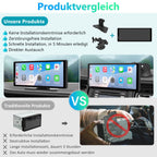 Carpuride V92 Tragbares Autoradio Kabellos Carplay & Android Auto, 10,26 Zoll 1080P HD Touchscreen Radio mit BT 5.0, Mirror Link Halterung Truck RV Armaturenbrett