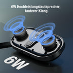 Freisprecheinrichtung für Auto Bluetooth 5.1 mit Clip Wireless Freisprechanlage Verbindet mit Siri & Google Assistant Unterstützung Auto EIN Aus Lauter 6W Lautsprecher für GPS Musik Telefon, Schwarz