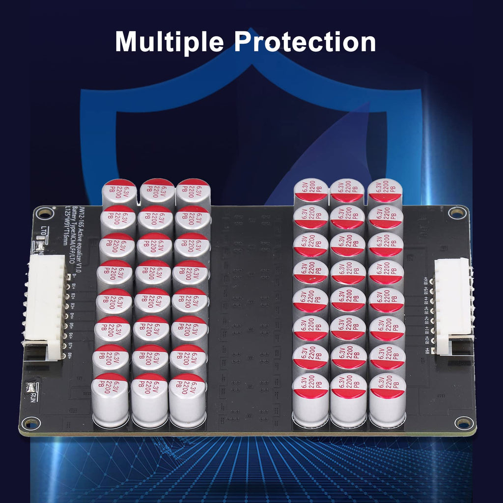 Annadue 12S Bis 16S Akku Aktiver Equalizer, Lifepo4 Lithium Lipo Akku Energie Aktiver Equalizer, 1,8V Bis 4,5V 0 Bis 5,5A Equalizer Lifepo4 Li Ion Lithium Lipo Board mit Kabel für LTO LPO LFP NCM