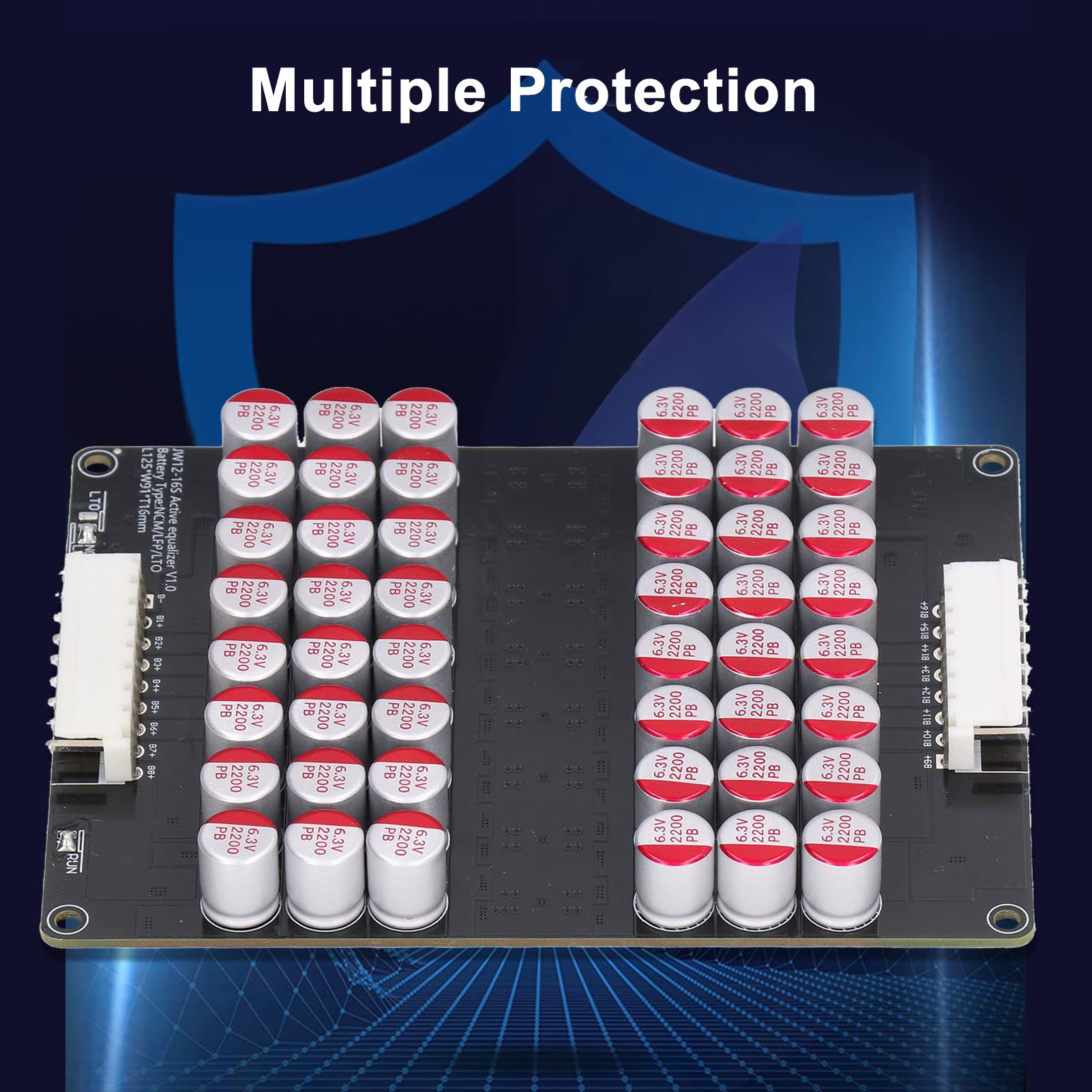 Annadue 12S Bis 16S Akku Aktiver Equalizer, Lifepo4 Lithium Lipo Akku Energie Aktiver Equalizer, 1,8V Bis 4,5V 0 Bis 5,5A Equalizer Lifepo4 Li Ion Lithium Lipo Board mit Kabel für LTO LPO LFP NCM