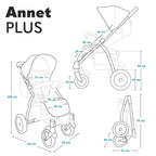 LIONELO Annet Buggy bis 22 kg mit Liegefunktion, Kinderwagen klein zusammenklappbar mit Zubehör, Eva-Schaum-Räder, Moskitonetz, Fußdecke Getränkehalter, Korb